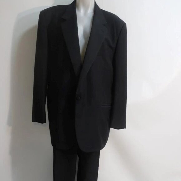 Mens Ermenegildo Zegna Black One Button Blazer Tuxedo Style Pant Suit 60/US 50